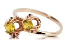 Ring Vintage Stil Gelber Peridot Originales Vintage-Roségold aus 14 Karat vrc266r